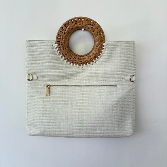 Dolce Vita Lilah Raffia O-Ring Statement Handle Shoulder Bag NEW - Picture 5 of 8